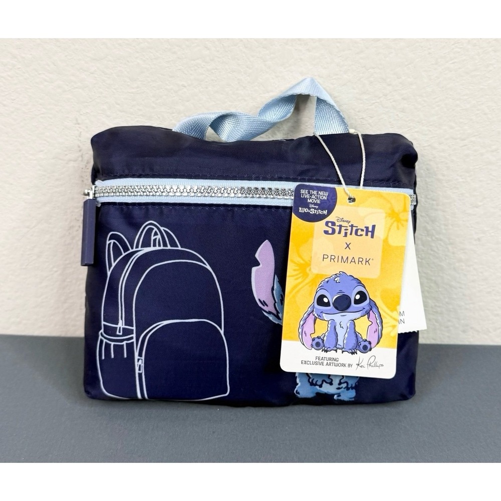 New Disney X Primark Stitch Foldable Travel Backpack NWT